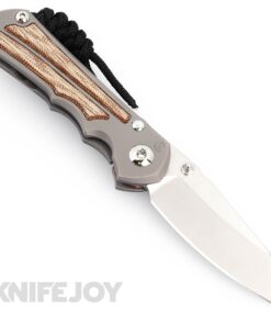 Chris Reeve Knives Small Inkosi Left Handed Plain Insingo Magnacut Blade with Natural Canvas Micarta Inlay Glass Blasted Titanium Handles