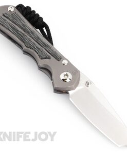 Chris Reeve Knives Small Inkosi Left Handed Plain Tanto Magnacut Blade with Black Canvas Micarta Inlay/ Glass Blasted Titanium Handles