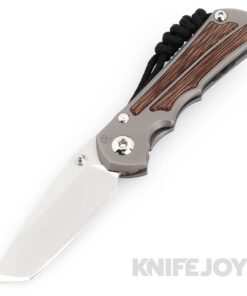 Chris Reeve Knives Small Inkosi Plain Tanto Magnacut Blade with Natural Canvas Micarta Inlay Glass Blasted Titanium Handles
