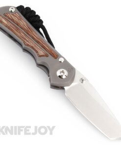 Chris Reeve Knives Small Inkosi Left Handed Plain Tanto Magnacut Blade with Natural Canvas Micarta Inlay Glass Blasted Titanium Handles