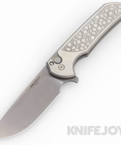 Pro-tech Knives BLADE WEST Mordax Custom Stonewash Magnacut Blade with Stainless Steel 2-Tone Gridlock Handles/ Pearl Button