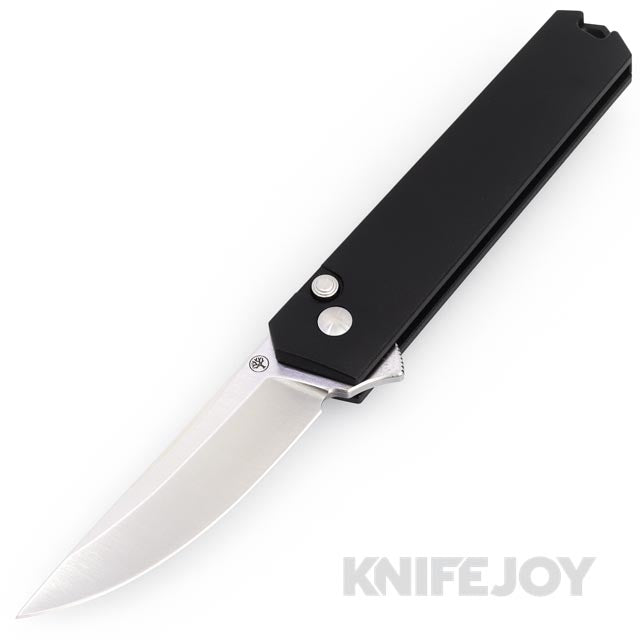 Boker Knives Boker BOK110073 Kwaiken Compact Button Lock Flipper Satin Blade with Black Aluminum Handles