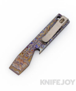 Maverick Customs 3.8" Flamed Frag Titanium Pocket Pry Bar/ Bottle Opener with Pocket Clip