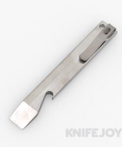 Maverick Customs 5" Polished Titanium Pocket Pry Bar/ Bottle Opener with Pocket Clip