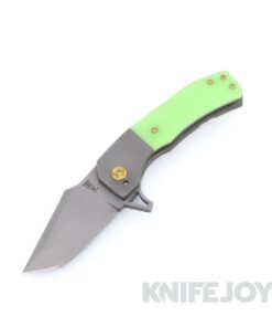 Zermeno Knives Tyr 80% Nitro-V Blade with Titanium Handles Dayglow Scale Flipper Titanium Hardware