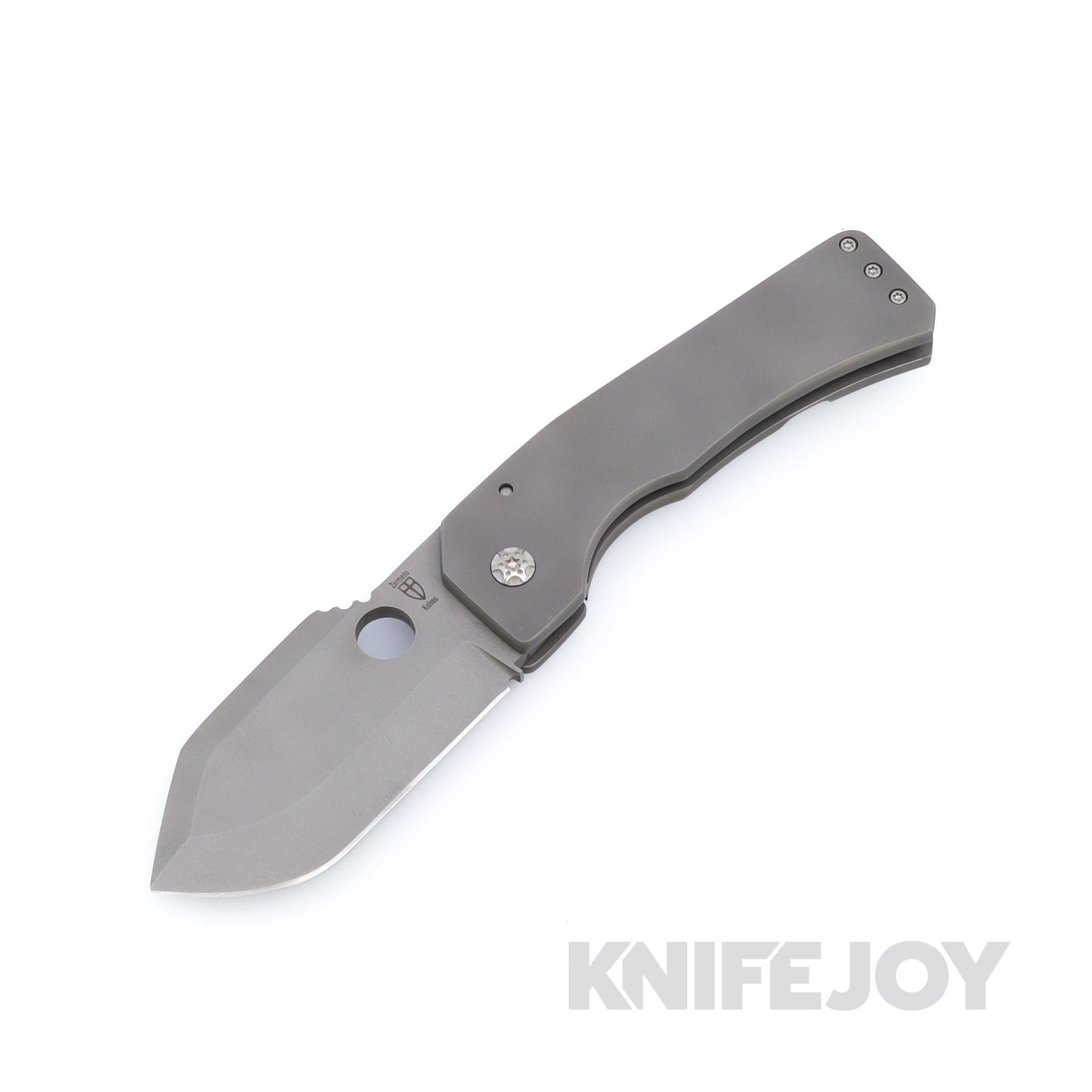 Zermeno Knives GS Stonewash Nitro-V Blade with Stonewash Titanium Handles
