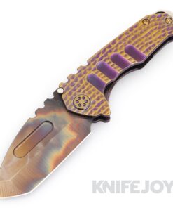 Medford Knives Praetorian Genesis "T" S45VN Vulcan Tanto Blade with Violet/ Brz Water Ripple Handles/Vio/Brz Hardware and Clip
