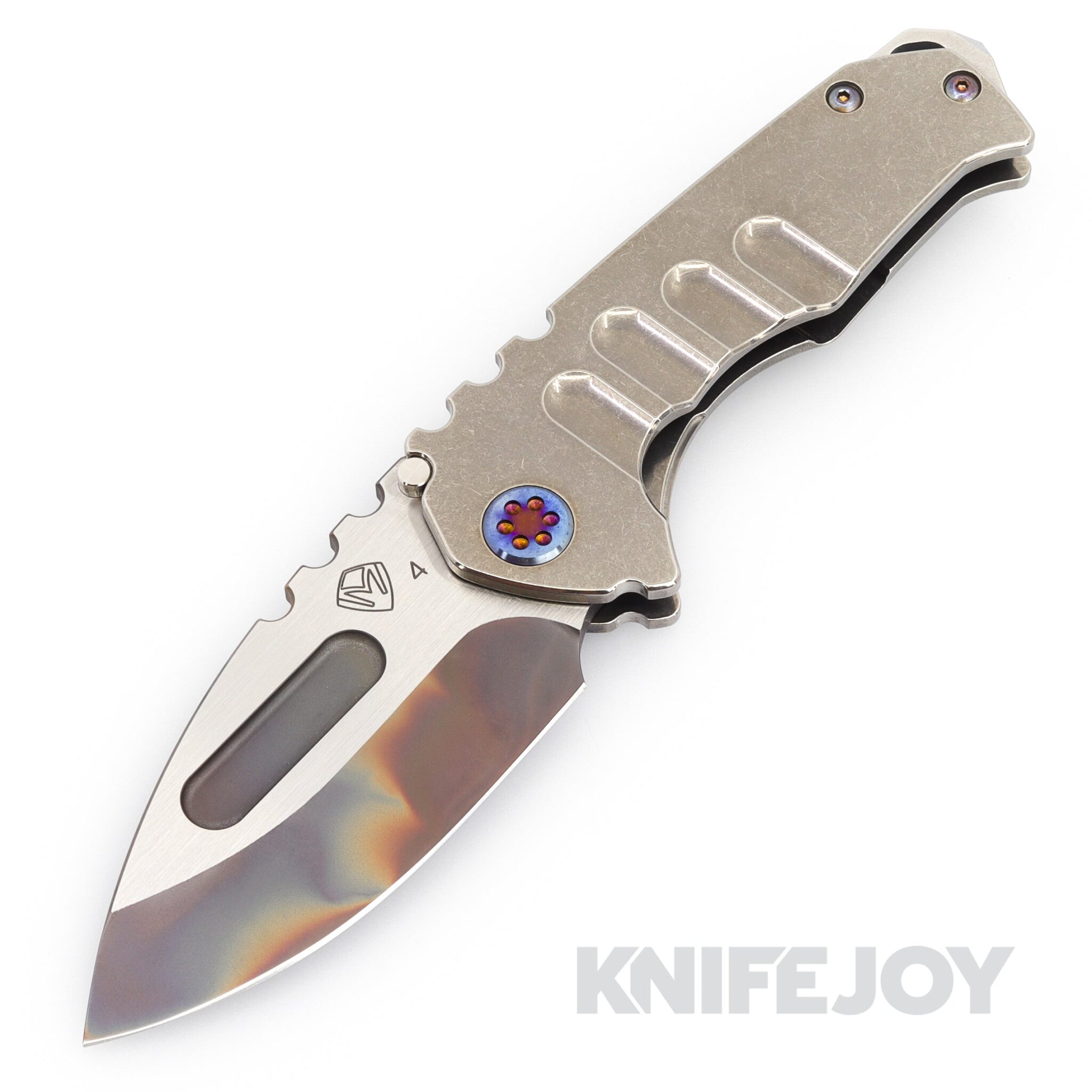 Medford Knives Praetorian Genesis "T" S45VN Vulcan Drop Point Blade with Tumbled Handles/ Flamed Hardware and Clip