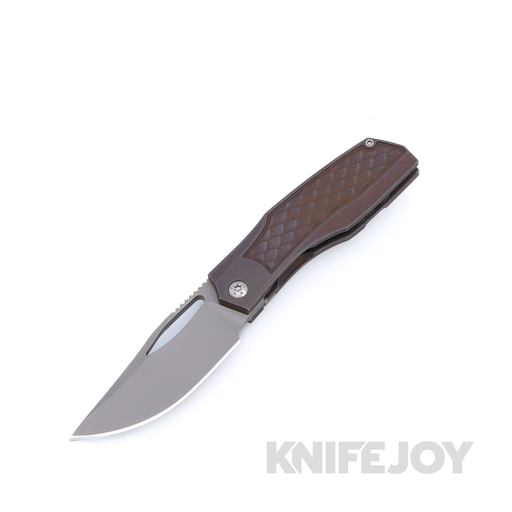 Prince Customs Protean Folder Knife 20CV Blade with Exclusive Dragon Scale Textured Deep Bronze Handles