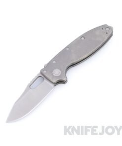 Demko Knives Shark-A-Tac Two-Tone Raw Magnacut Blade with Tumbled Smooth Titanium Smooth Handles and Soft Touch Pommel