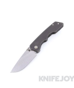 Attn2Detail Mark 3 Small Gen 4 Stonewashed Satin S35VN Drop Point Rising Grind with Smooth Blackwash Titanium Handles