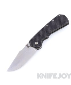 Attn2Detail Mercantile Knives Delta Stonewashed Satin Magnacut Harpoon Rising Grind Blade with Double Divot Textured Blackwash Titanium Handles