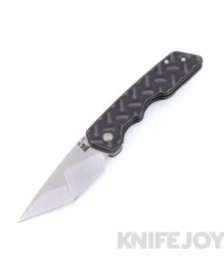 Attn2Detail Mercantile Knives Mark 3 Medium Gen 4 Stonewash Satin Magnacut Hissatsu Compound Grind Blade with Blackwashed Treadplate Titanium Handles