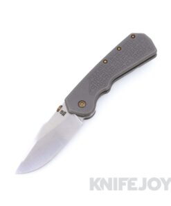 Attn2Detail Mercantile Knives Delta Stonewashed Satin Magnacut Harpoon Rising Grind Blade with Stonewash Puzzle "Inlay" Textured Titanium Handles