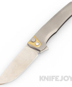 MachineWise Sonora Button Lock Folder Lightwash S35VN with Diamond Textured Grade 5 Integral Titanium Handles/ Bronze Titanium Bolster