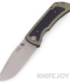 McNees Knives PM Mac2 3.5"- Gen2 Magnacut Blade and Purple/Black G10 Inlay/ Atomic Green Bronze Titanium Handle