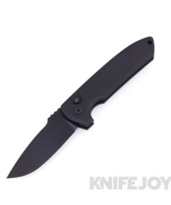 Pro-tech Knives LG3103-OP Auto Rockeye Sterile DLC Magnacut Blade with Solid Black Handle / Tritium Button / Black Hardware and Clip