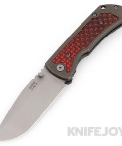 McNees Knives PM Mac2 3.5"- Gen2 Magnacut Blade and Red G10 Inlay/ Atomic Bronze Titanium Handle