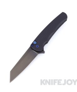 Pro-tech Knives BST26.Malibu.1 Malibu Flipper DLC Smoky Grey Reverse Tanto Magnacut Blade with Black Dragon Scale Aluminum Handles / Sapphire Blue Hardware / Black Clip
