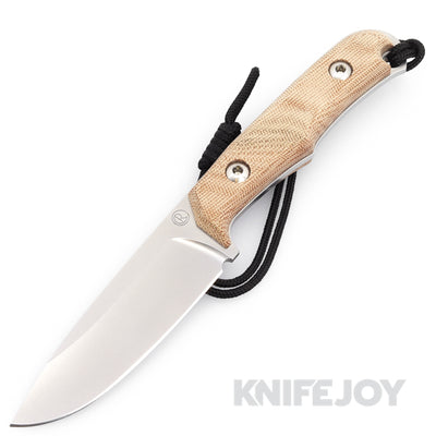 Chris Reeve Knives Backpacker Fixed Blade Drop Point Magnacut Blade with Natural Canvas Micarta Handles/ Kydex Sheath
