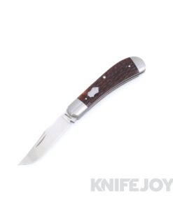 Enrique Pena Custom Slipjoint Trapper Clip Point Plain Satin CPM154 Blade with Jigged Bone Scales