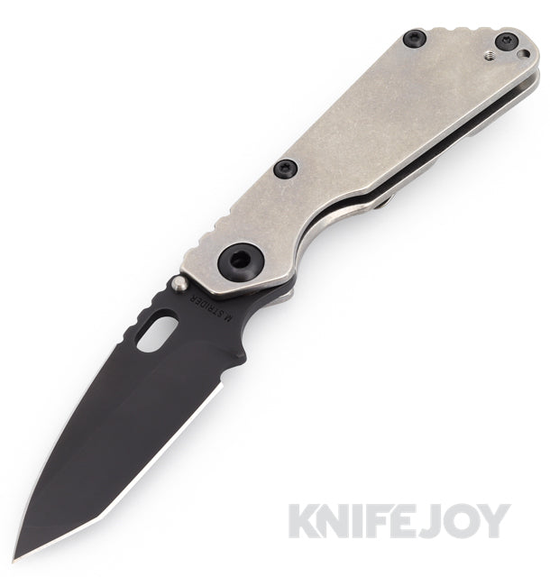 Mick Strider Custom Knives One Off SnG 2 Tone Black Blade with Full Titanium Handles