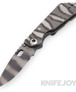 Mick Strider Custom Knives JVA Tiger Stripe Blade with DSS Striped Titanium Handles