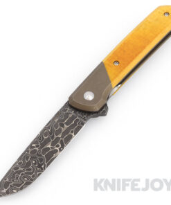 Enrique Pena Custom "La Carolina" Flipper Damascus Blade with Vintage Westinghouse Micarta Scales & Mokuti Clip