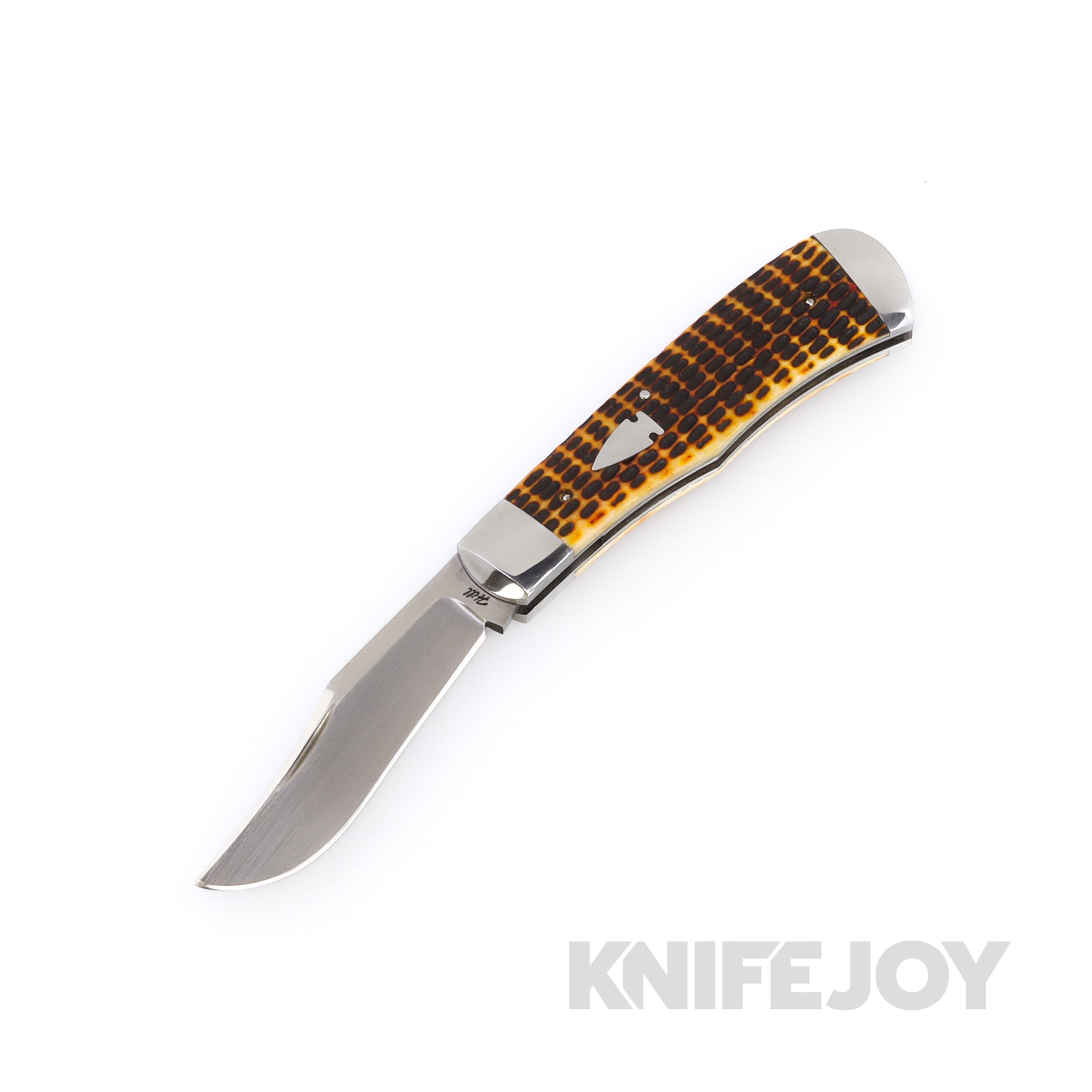 Tobin Hill 3/4 Trapper CPM-154 Blade & Spring Antique JIG Bone