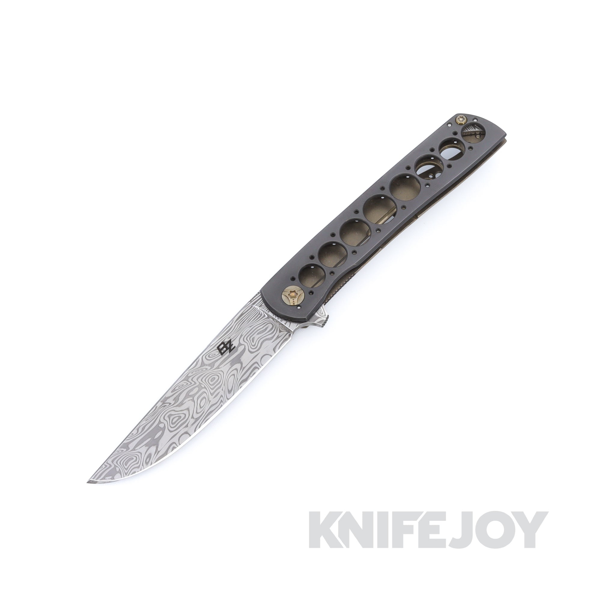 Brad Zinker Knives Urban trapper 3.5 frame lock flipper Zirconium Front Scale, Loki Damasteel Blade and Floating Backspacer