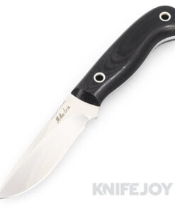 Mike Irie Custom Fixed Blade Knife Compound Ground Spearpoint Blade with Micarta Handles / Leather Sheath