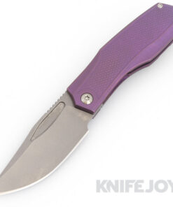 Prince Customs Protean Folder Knife Magnacut Blade with Knurled Textured Purple Handle