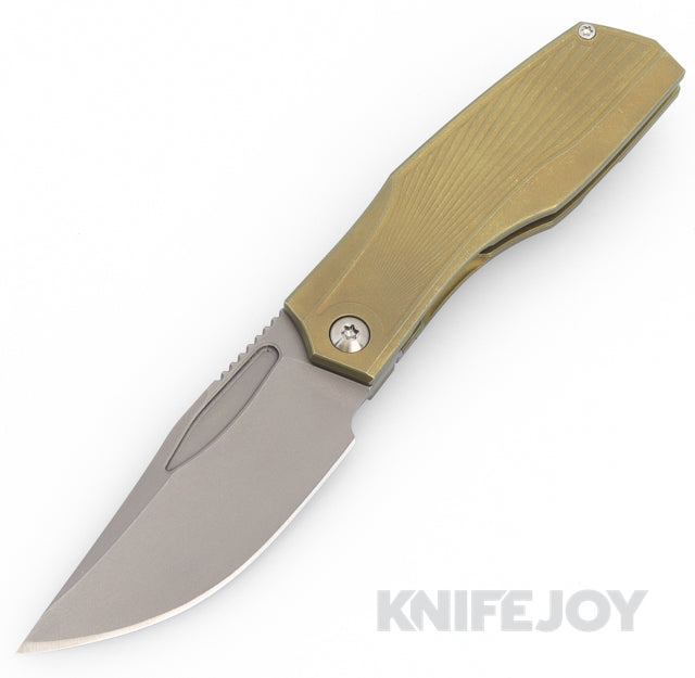 Prince Customs Protean Folder Knife Magnacut Blade with Sunburst Textured Handles