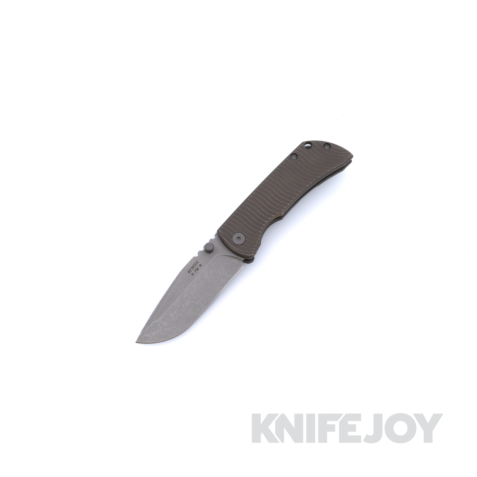 McNees Knives PM Mac-2 3" Stonewashed Magnacut Blade and Bronzed SWERVE Handles