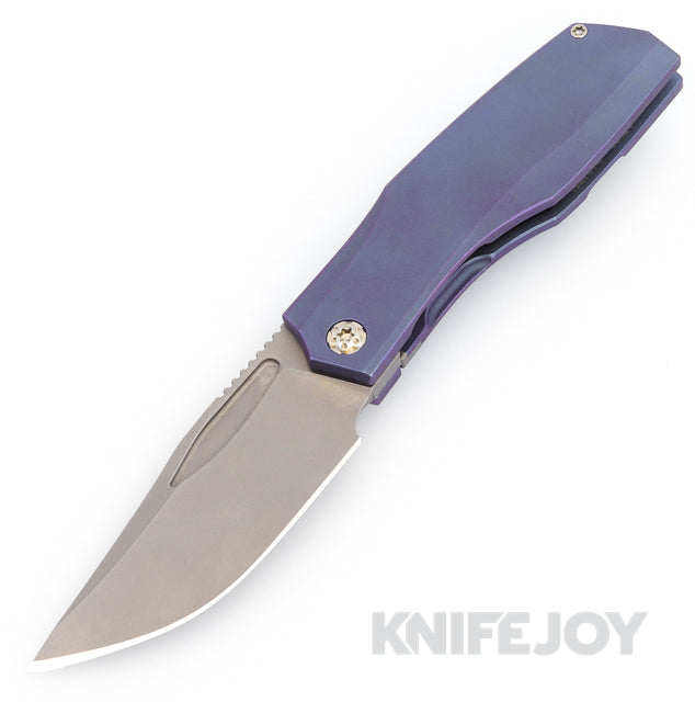 Prince Customs Protean Folder Knife Magnacut Blade with Bead Blasted Purple Handle