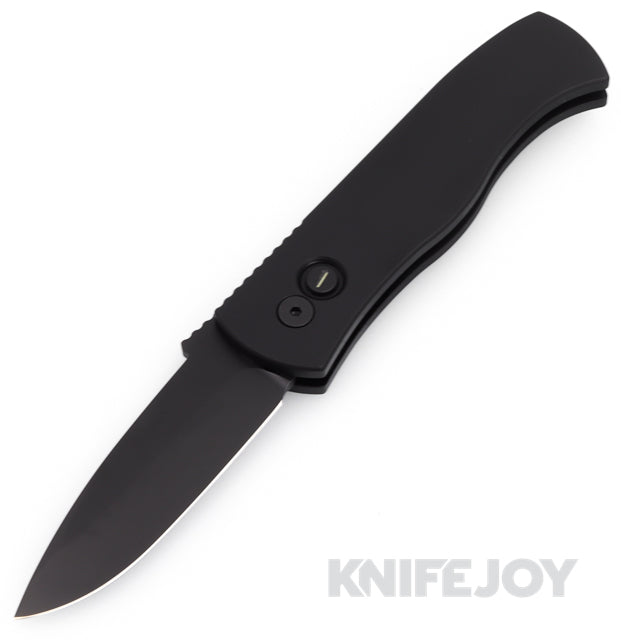 Pro-tech Knives Emerson Operator CQC7 Auto Black DLC CPM-20CV Spear Point Blade with Black Aluminum Handles