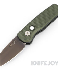 Pro-tech Knives BLADEWEST 2024  Runt with Smoky Grey DLC Magnacut Blade with Textured Green Handle