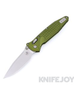 MICROTECH 160RL-10FROD SOCOM Elite RAM-LOK Folder Single Edge Stonewash Standard Blade with OD Green Frag Aluminum Handles