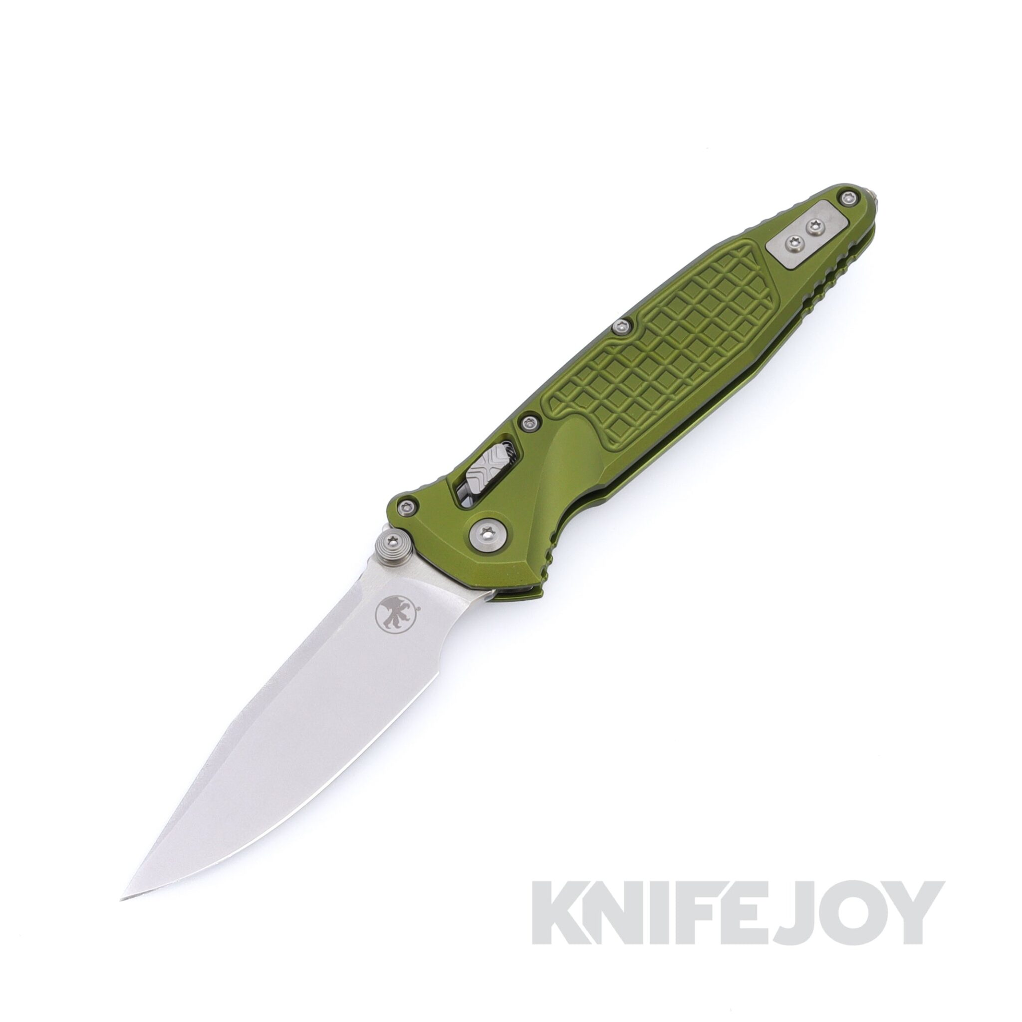 MICROTECH 160RL-10FROD SOCOM Elite RAM-LOK Folder Single Edge Stonewash Standard Blade with OD Green Frag Aluminum Handles