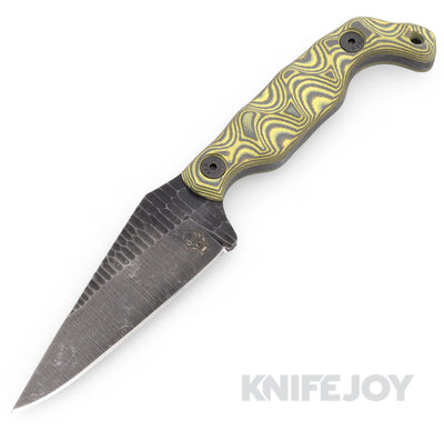 Stroup Knives Model Bravo 5 1095 High Carbon Steel Blade with Yellow/Black G10 Handle