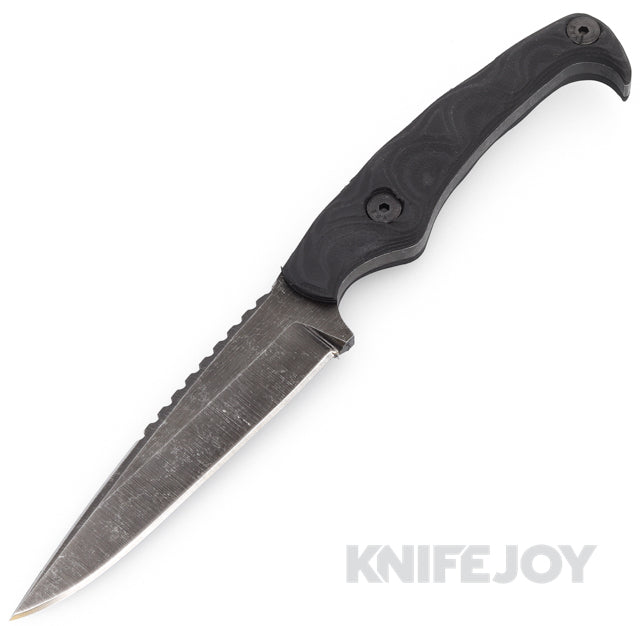 Stroup Knives Model MK2 1095 High Carbon Steel Blade with Black G10 Handle Deep Carry Sheath