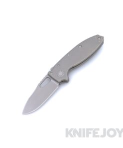 Demko Knives Shark-A-Tac Tumbled Magnacut Blade with Tumbled Titanium Smooth Handles and Spike Pommel