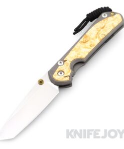 Chris Reeve Knives Large Sebenza 31 Tanto Magnacut Blade with Box Elder Inlays Knife Glass Blasted Handle Finish