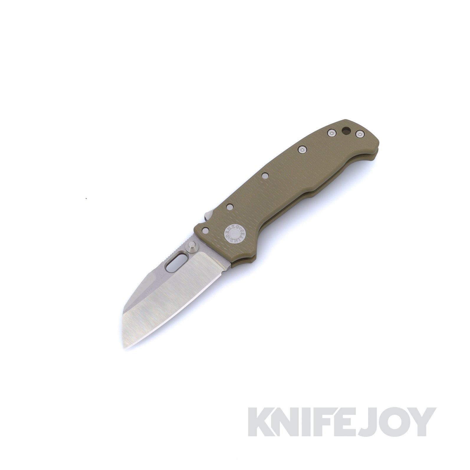 Demko Knives MGAD20 Compact Two Tone Raw MagnaCut Batwing Blade with OD Green G10 Handle