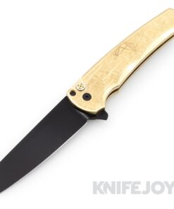 Pro-tech Knives PT5413-NEXUS Malibu Flipper Reverse Tanto Black Magnacut Blade with "Nexus" Since 1999 AlBronze Aluminum Handles/ Mosaic Button/ Black Hardware and Clip