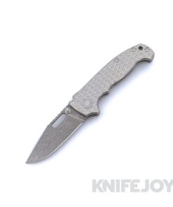 Demko Knives MGAD20I Slim Yggdrasi Damasteel Clip Point Blade with Chainmail Titanium Handle