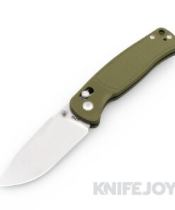 CJRB Cutlery CJRB-1943GN Shale Crossbar Lock Folder Stonewash Drop Point Blade with Green G10 Handle