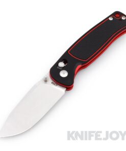 CJRB Cutlery CJRB-1943BRE Shale Crossbar Lock Folder Stonewash Drop Point Blade with Black/ Red G10 Handle