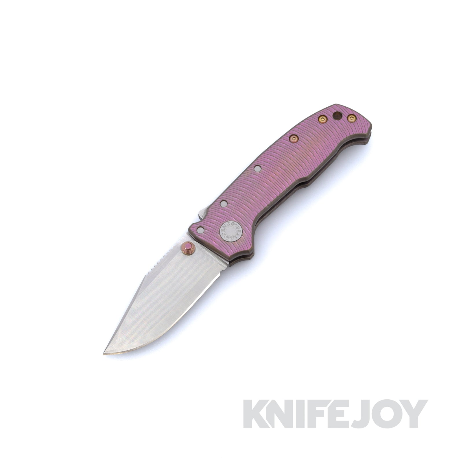 Demko Knives Custom AD20 Compact SPG STRIX Clip Point Blade with Textured Anodized Titanium Handles