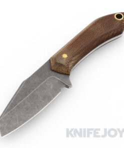 Boatright Bladeworks Custom Moraine-S Fixed Blade CTS-BD1 Steel with Brown Canvas Micarta Handles
